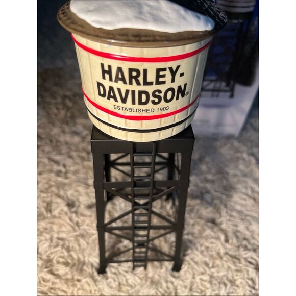 VINTAGE Department 56 Original Snow Village Harley Davidson Water Tower 54975 - Picture 7 of 12